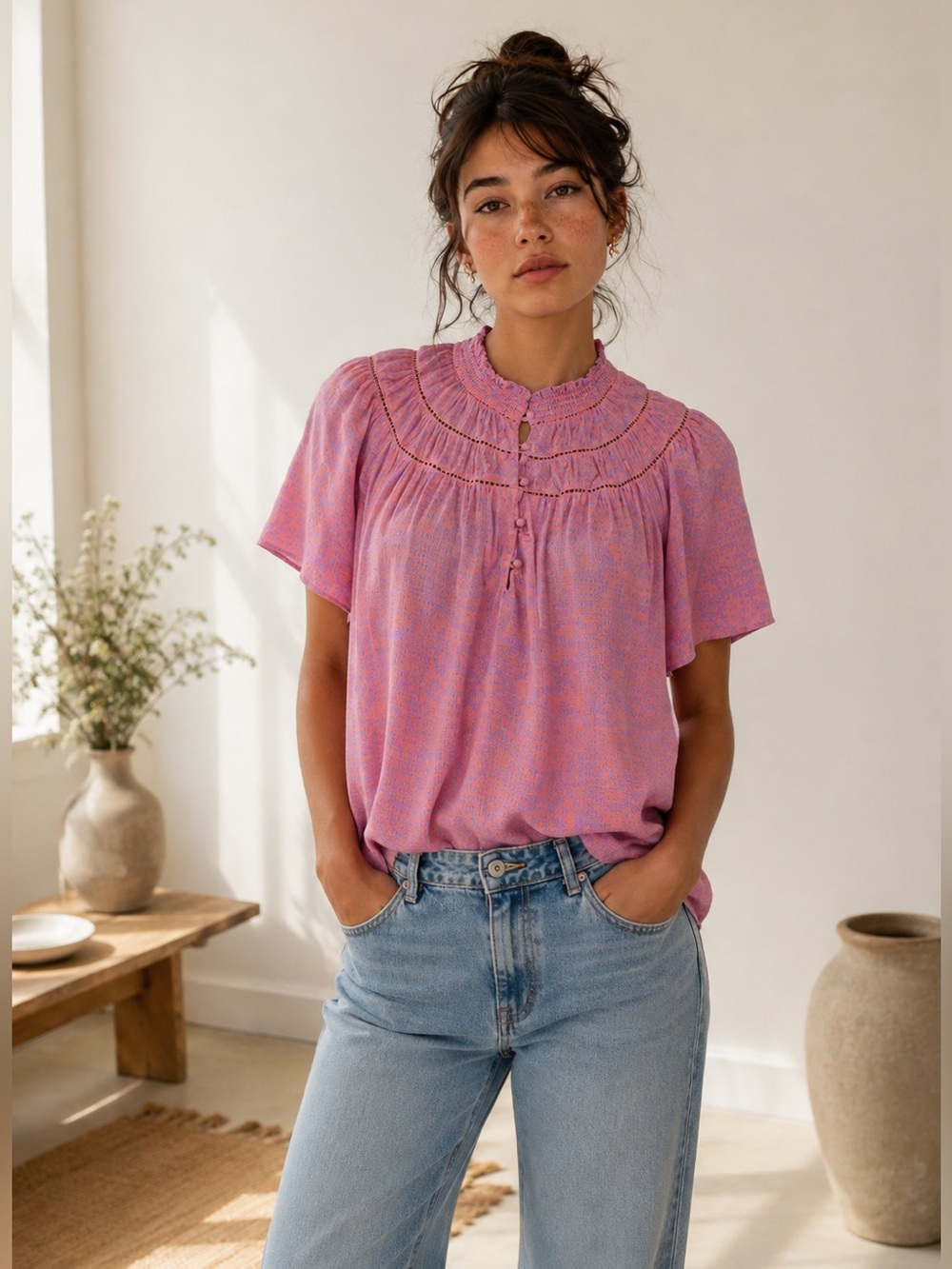 Tanya Taylor ‘Nevi’ viscose and silk top